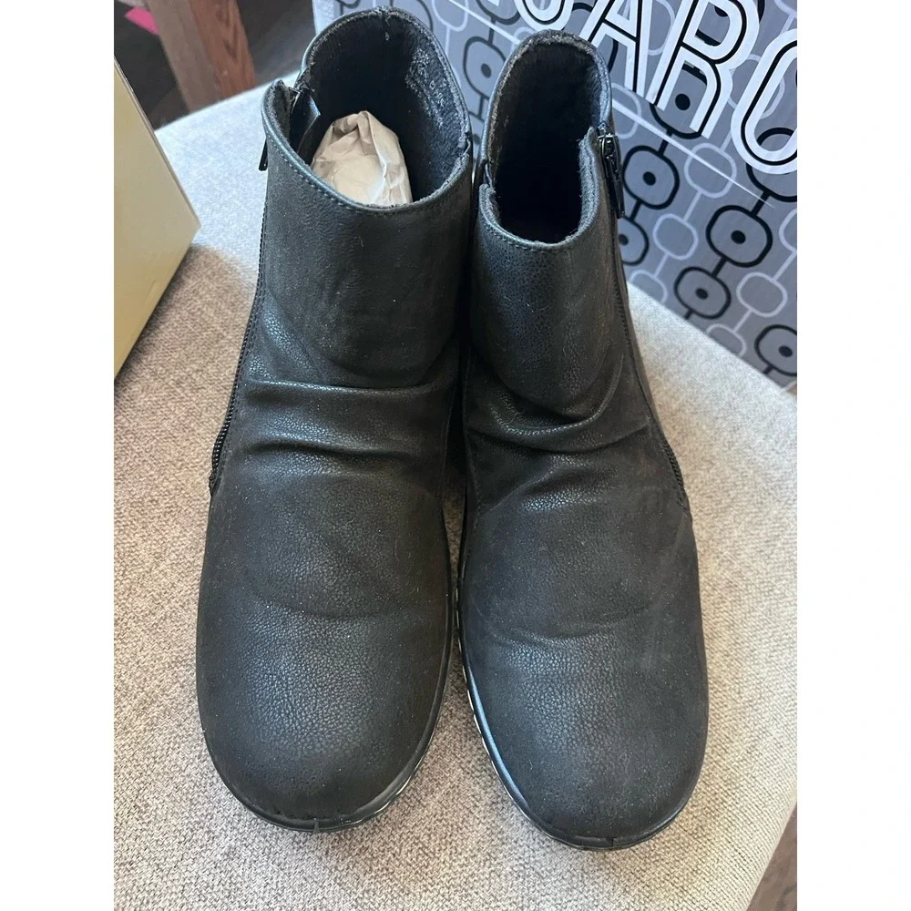 New! Ingaro Black Ankle Boots Bootie Size 9 Wide Side Zip Women's Claudia